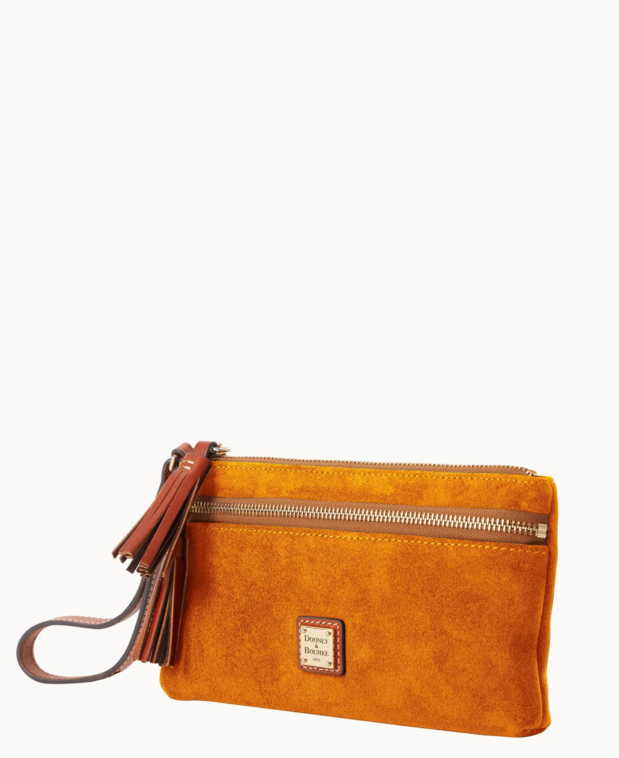 Dooney & Bourke Grab and Go|Wristlets<Suede Double Zip Wristlet Amber