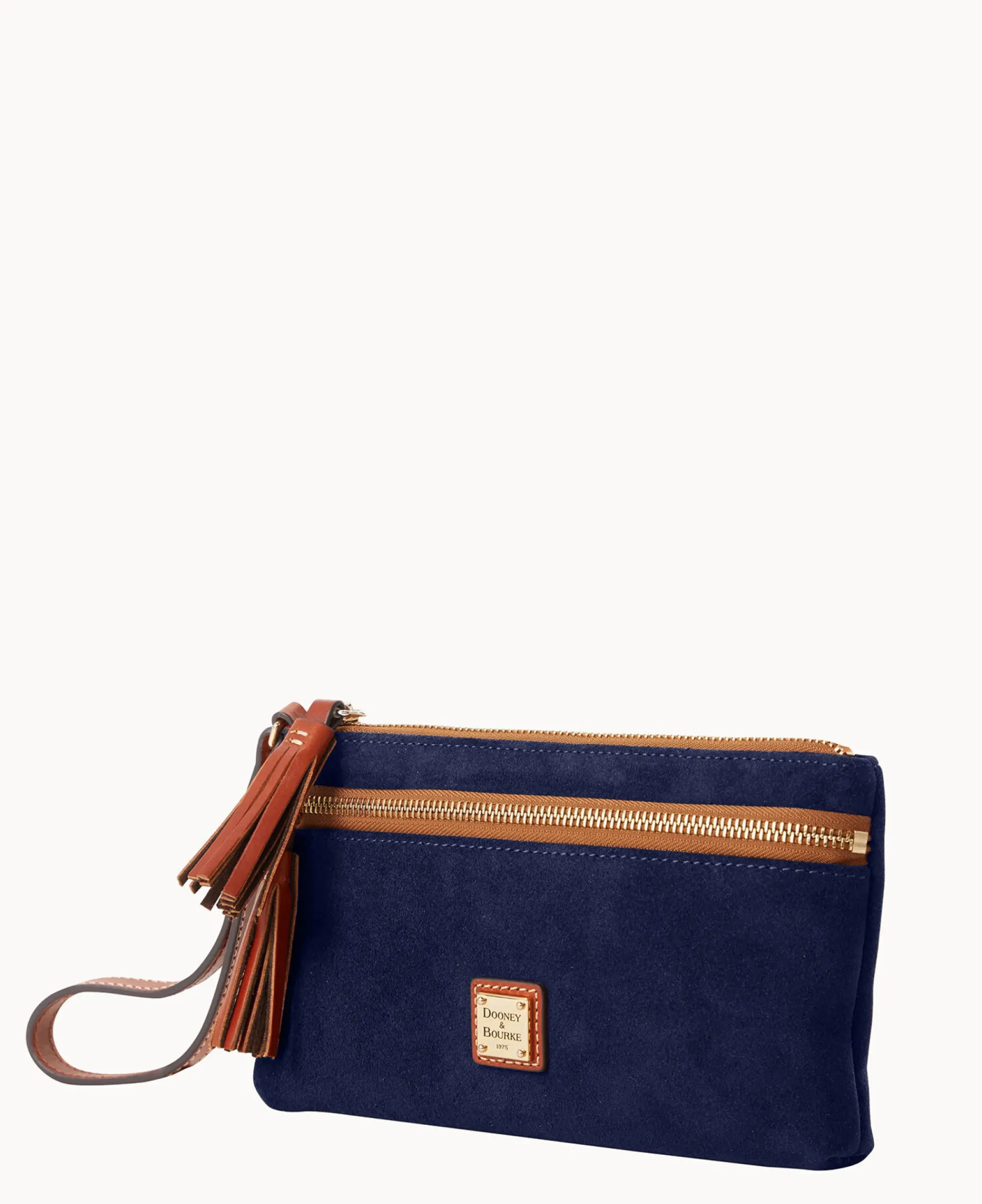 Dooney & Bourke Grab and Go|Wristlets<Suede Double Zip Wristlet Navy