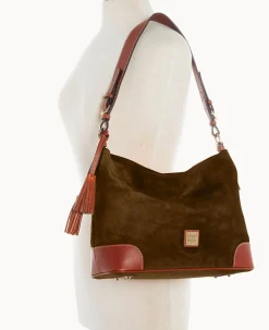Dooney & Bourke Textured Leather|Shoulder Bags<Suede Large Sac Olive
