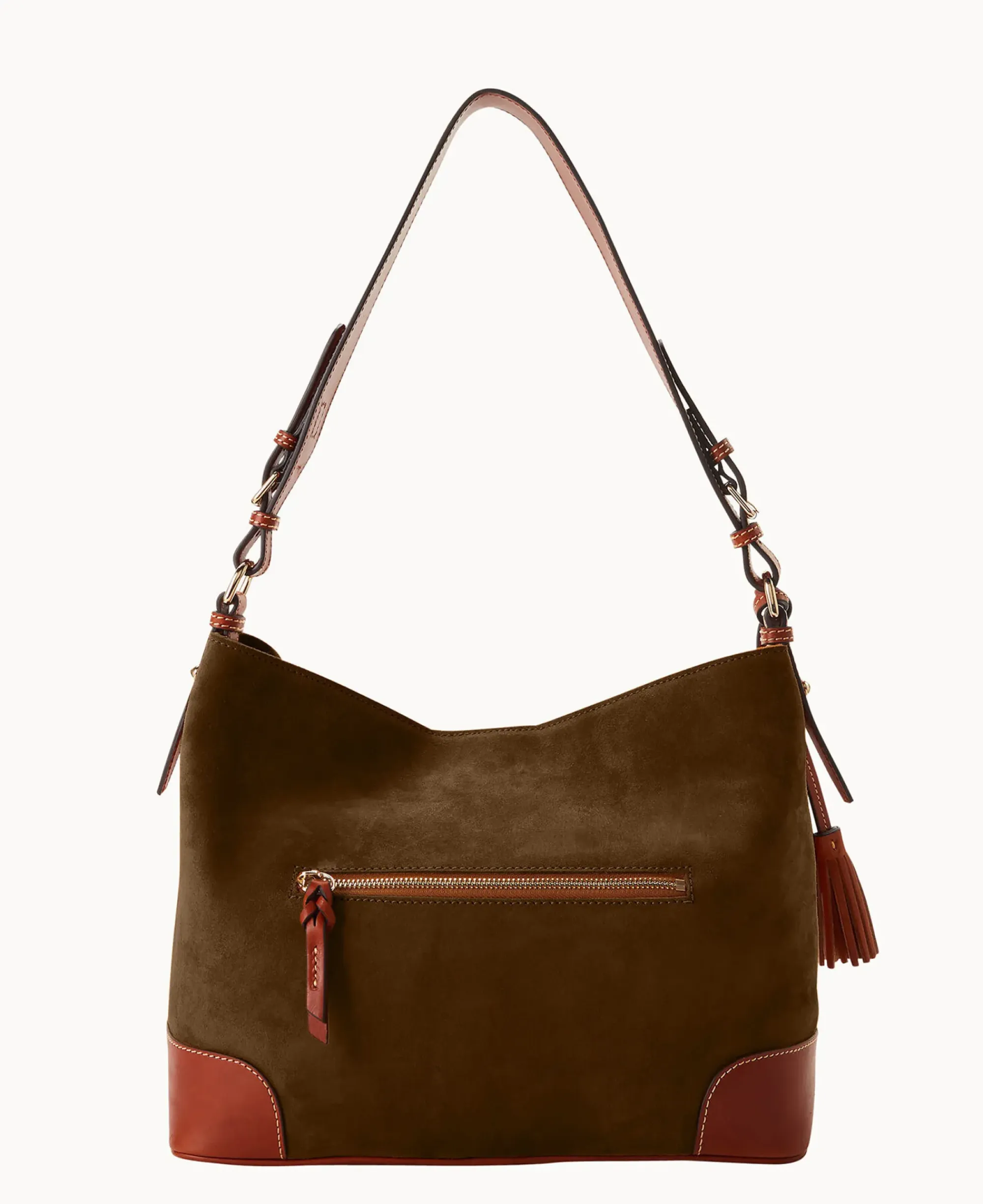 Dooney & Bourke Textured Leather|Shoulder Bags<Suede Large Sac Olive