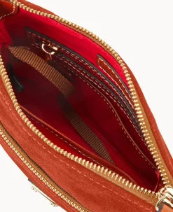 Dooney & Bourke Textured Leather|Mini Bags<Suede Letter Carrier Amber