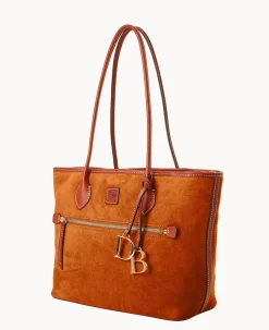 Dooney & Bourke Ready For the Getaway|Textured Leather<Suede Tote Amber
