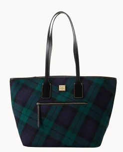 Dooney & Bourke Printed Fabric|Shoulder Bags<Tartan Tote Navy