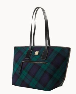 Dooney & Bourke Printed Fabric|Shoulder Bags<Tartan Tote Navy