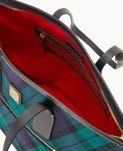 Dooney & Bourke Printed Fabric|Shoulder Bags<Tartan Tote Navy