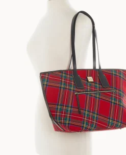 Dooney & Bourke Printed Fabric|Shoulder Bags<Tartan Tote Red