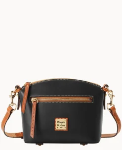 Dooney & Bourke Smooth Leather|Mini Bags<Wexford Leather Domed Crossbody Black