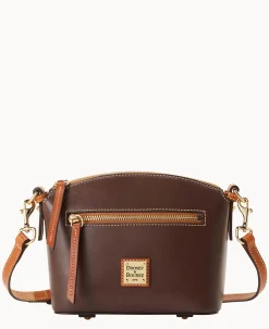 Dooney & Bourke Smooth Leather|Mini Bags<Wexford Leather Domed Crossbody Brown