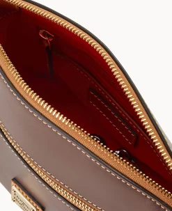Dooney & Bourke Smooth Leather|Mini Bags<Wexford Leather Domed Crossbody Brown